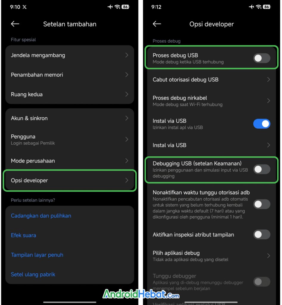 Cara menonaktifkan opsi pengembang di hp android untuk mengatasi error m banking