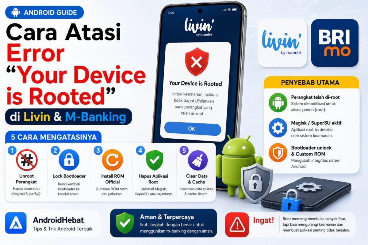aplikasi livin mandiri muncul your device is rooted