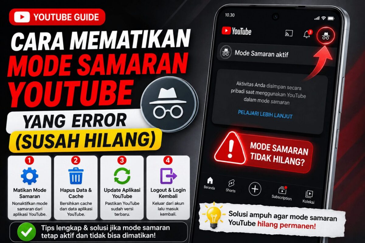 cara keluar mode samaran youtube di Vivo