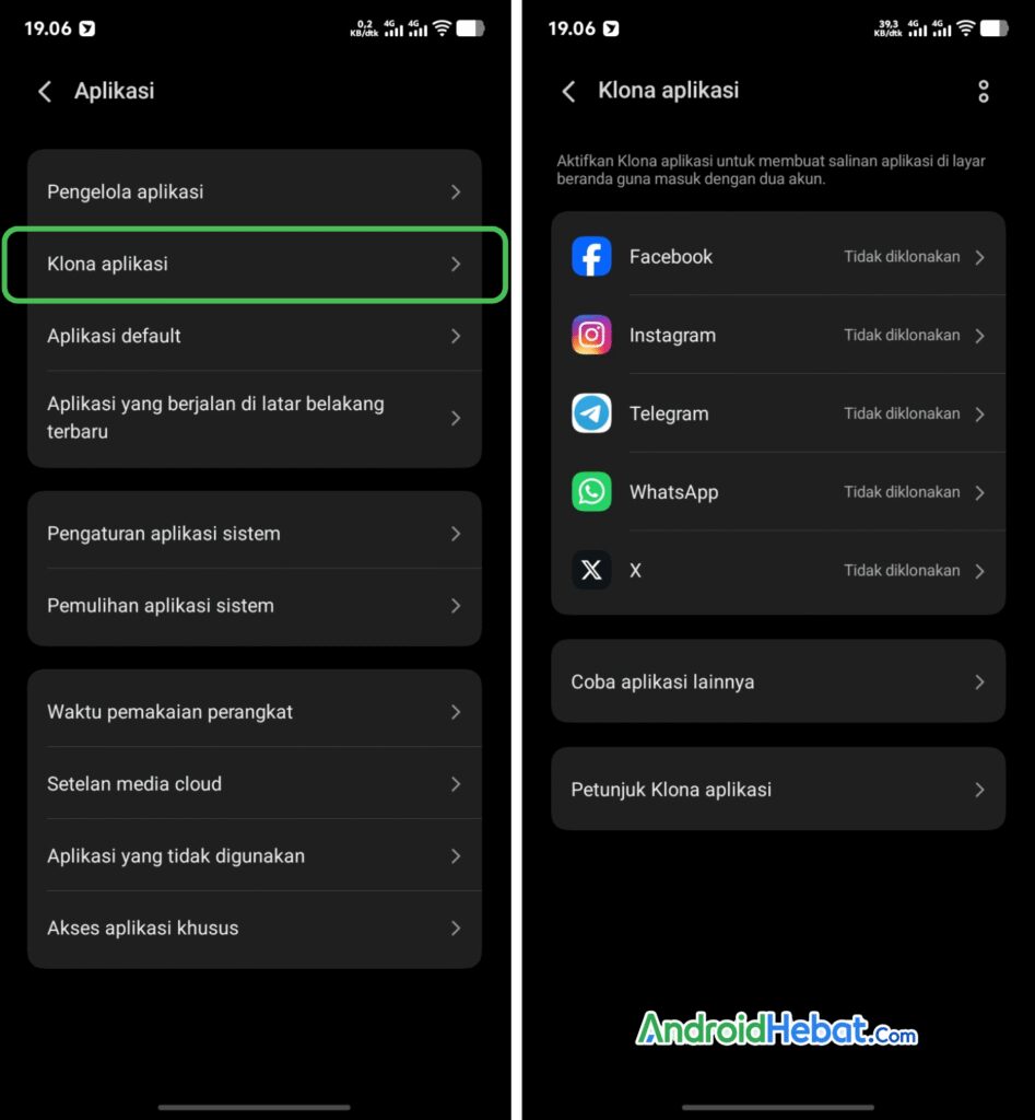 cara clone aplikasi WA di Vivo
