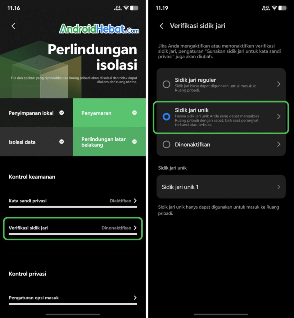 cara aktifkan ruang kedua Vivo