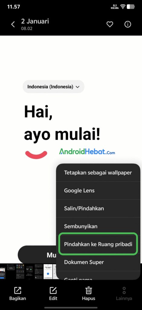 cara pindahkan file ke private space vivo