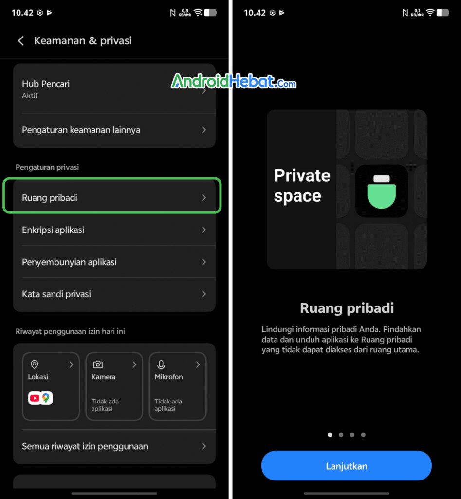 aktifkan ruang kedua Vivo