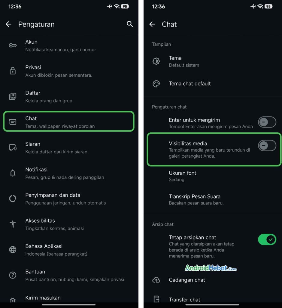 agar foto wa tidak tampil di galeri