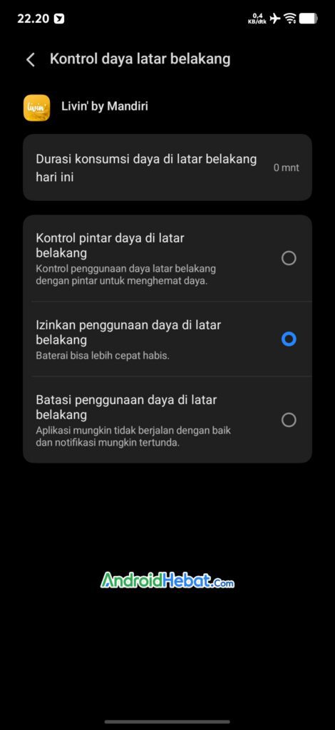 agar notif brimo dan livin tidak telat di Vivo