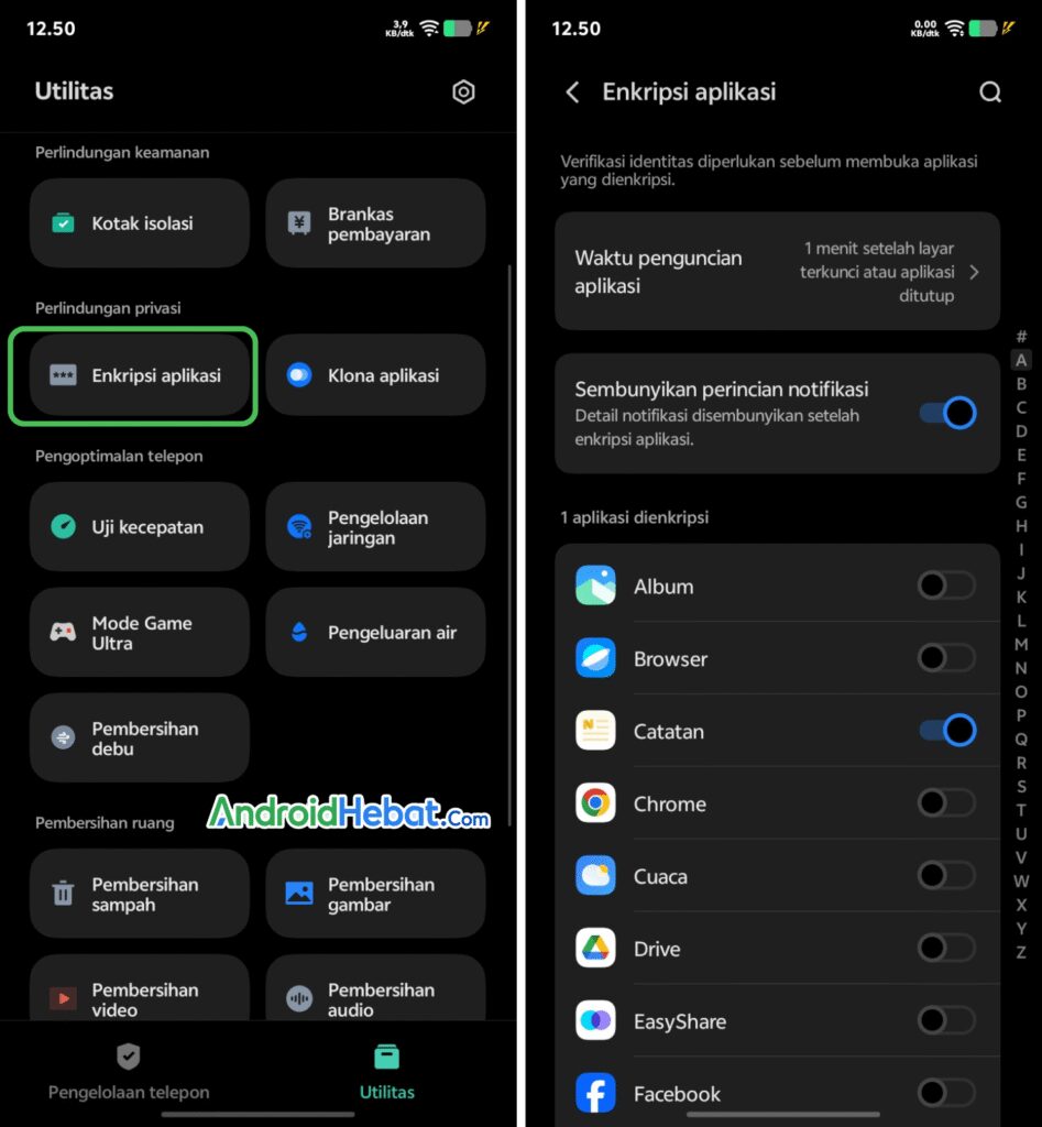 cara kunci aplikasi Vivo