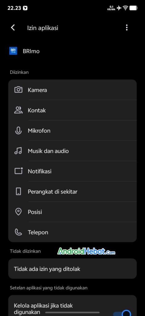 izin aplikasi brimo dan livin di Vivo