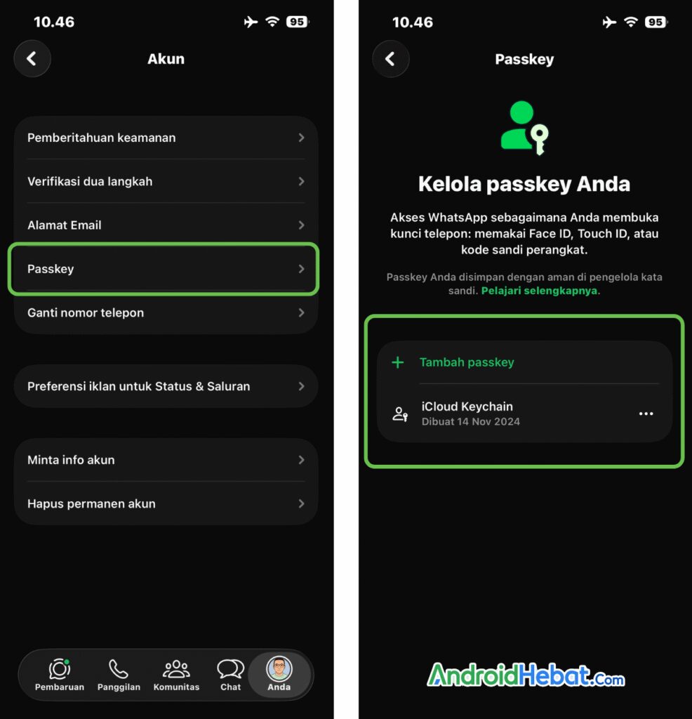cara mengaktifkan passkey whatsapp