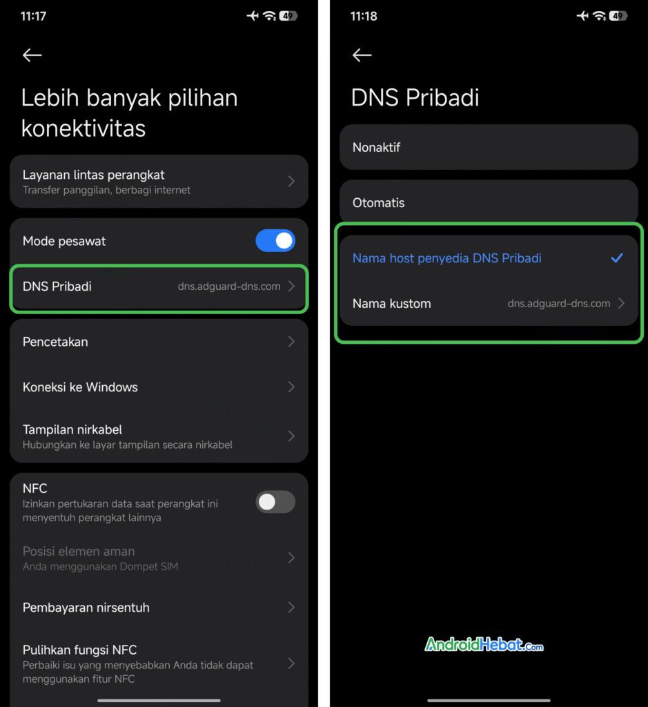 menghilangkan iklan di android dengan dns pribadi