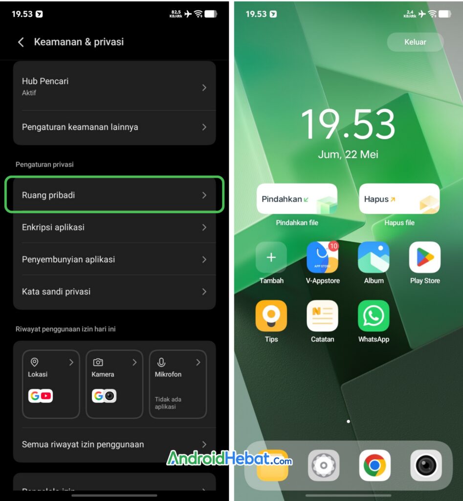 ruang pribadi vivo originos