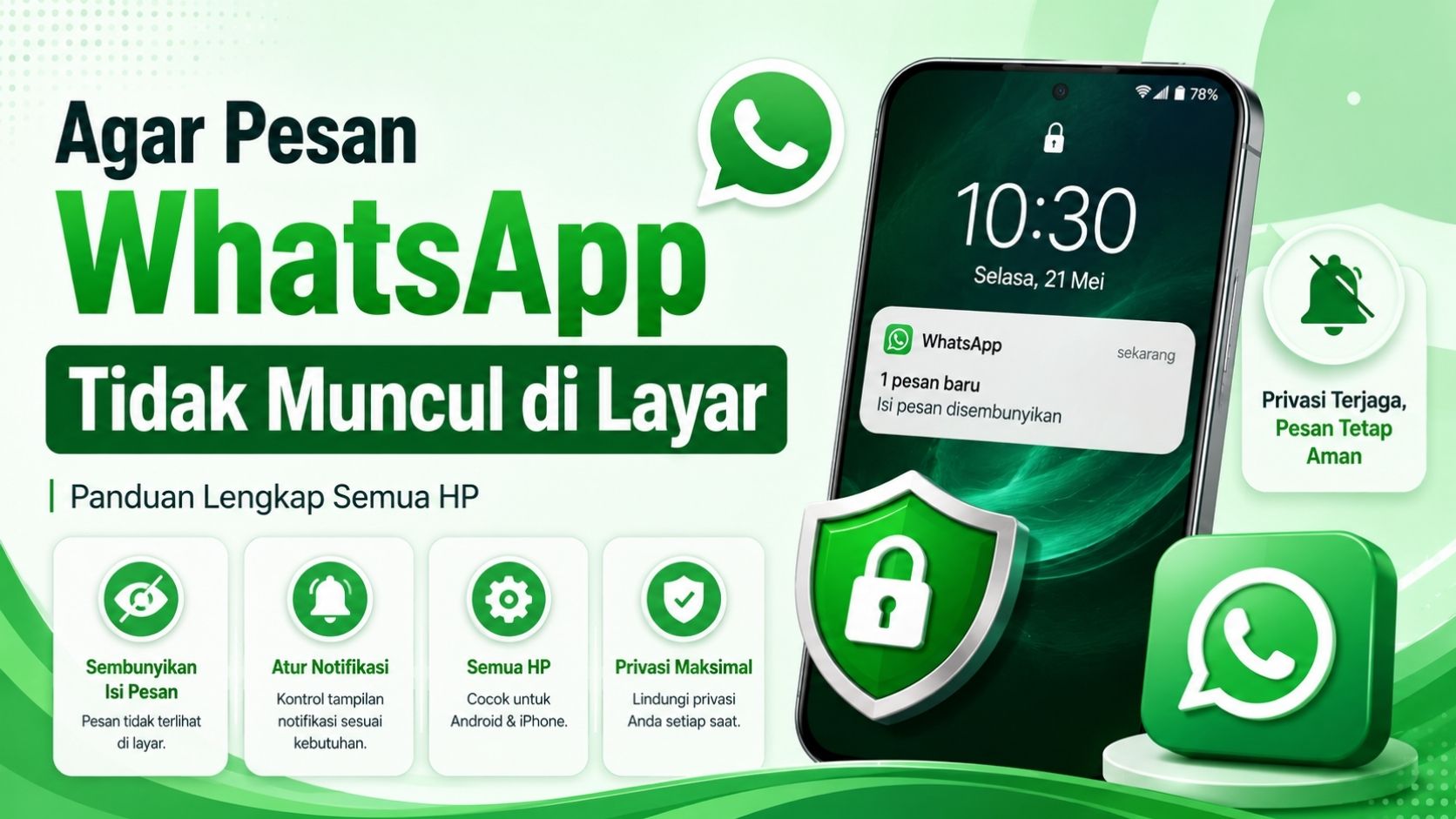 Cara agar pesan WhatsApp tidak muncul di layar HP Android