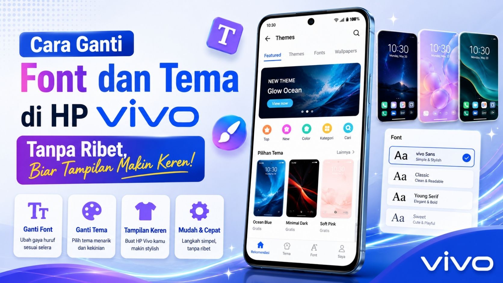 Cara ganti font dan tema di HP Vivo lewat iTheme