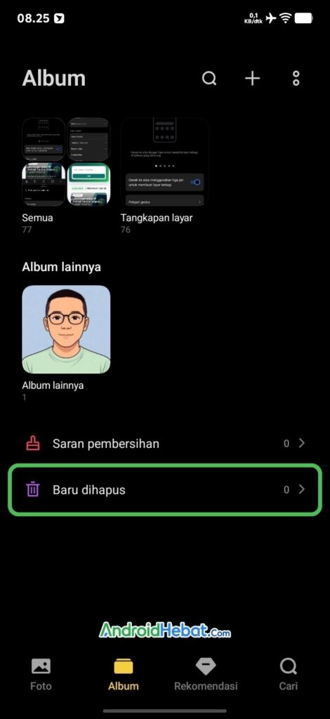 cara mengembalikan foto yang baru di hapus di Vivo