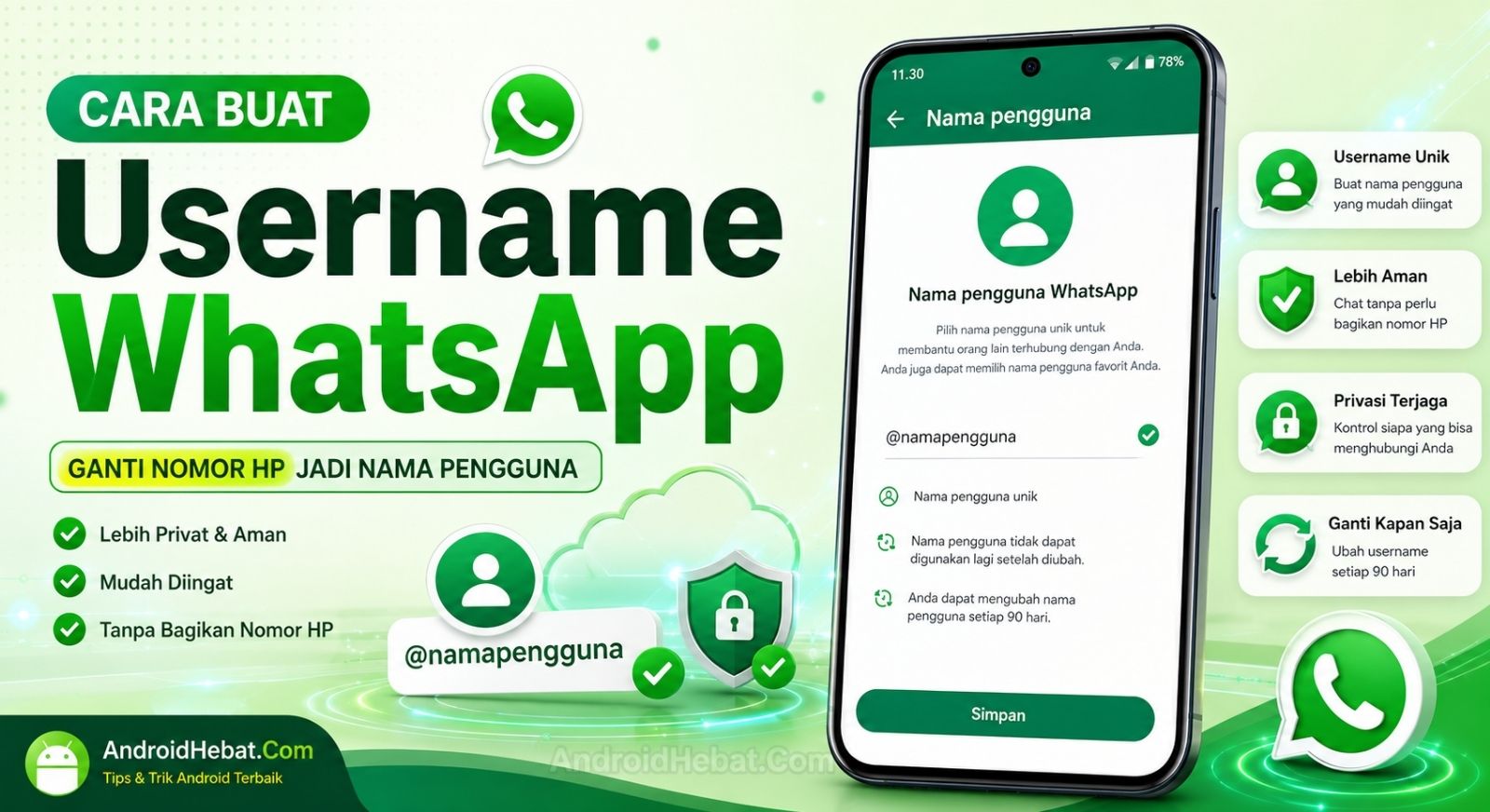 cara buat username WhatsApp di Android dan iPhone