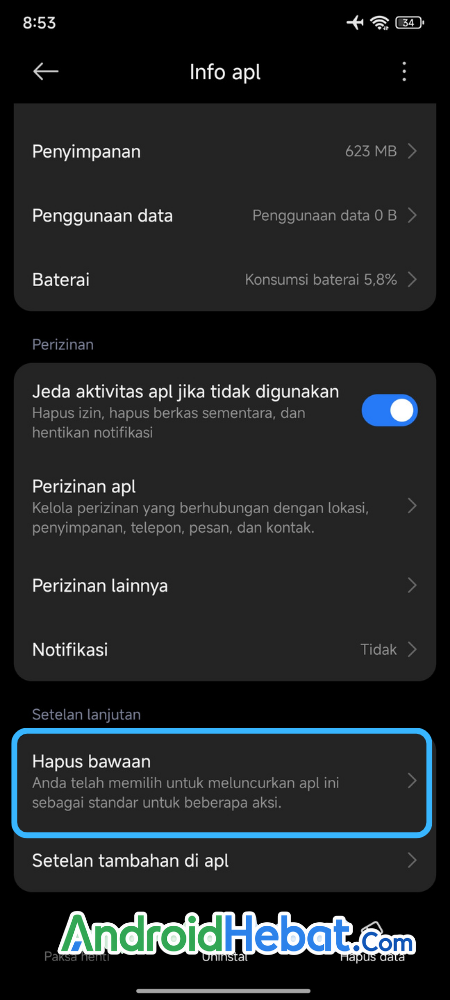 cara mengganti aplikasi default di Android