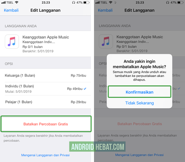 cara berhenti langganan aplikasi di app store iphone