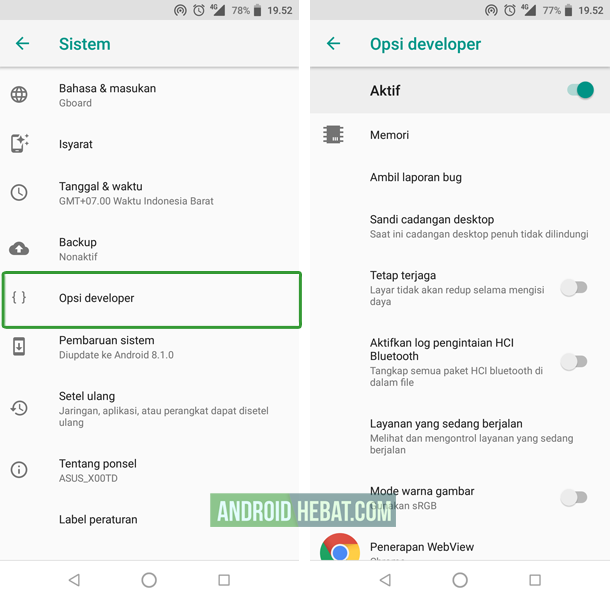 manfaat dan fungsi opsi pengembang di android terbaru