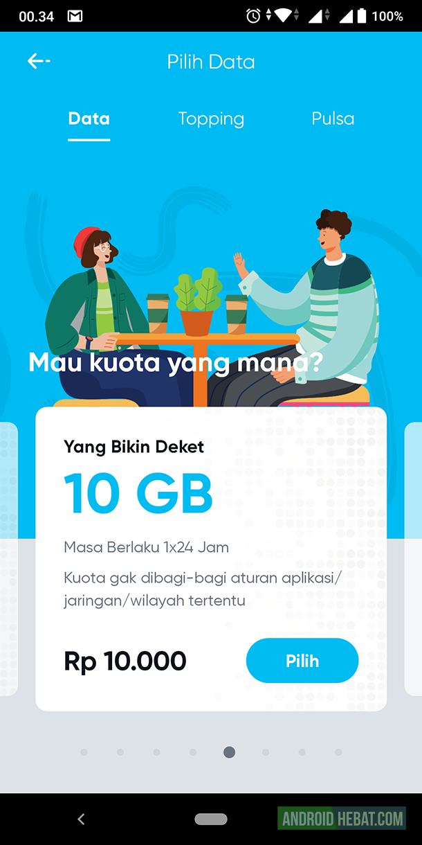 keceptan paket 10GB per hari kartu by.u
