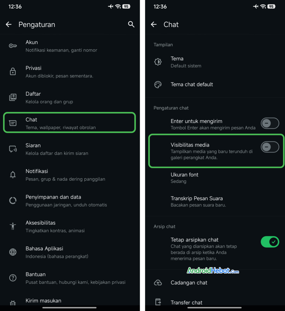 agar foto wa tidak tampil di galeri