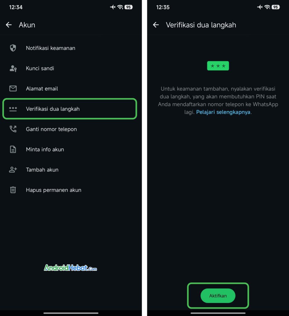 cara verifikasi 2 langkah wa
