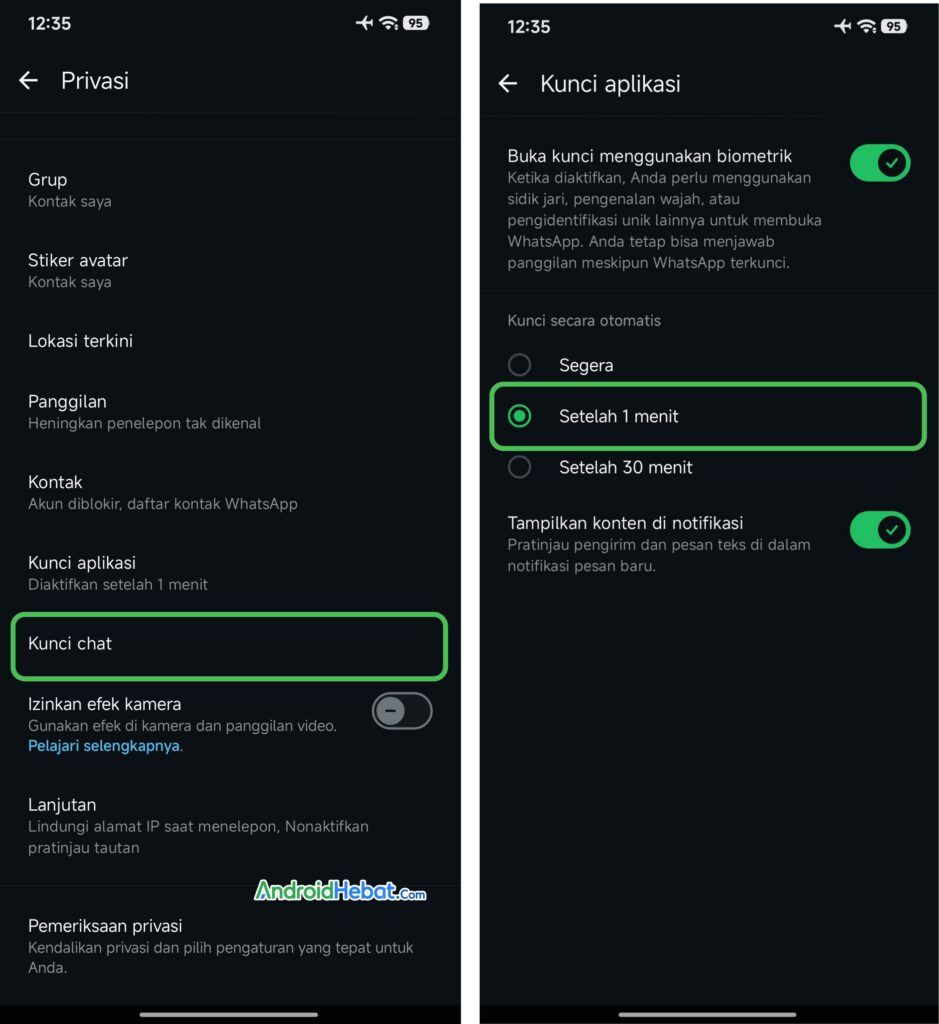 cara kunci obrolan di whatsapp