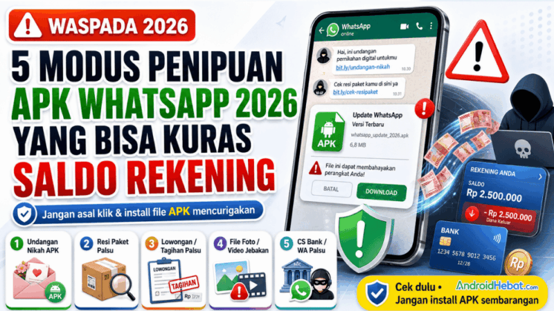 5 Modus Penipuan APK WhatsApp 2026 yang Bisa Kuras Saldo Rekening dalam Hitungan Menit