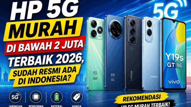 HP 5G Murah di Bawah 2 Juta Terbaik 2026, Sudah Resmi Ada di Indonesia?