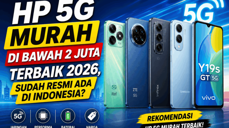HP 5G Murah di Bawah 2 Juta Terbaik 2026, Sudah Resmi Ada di Indonesia?