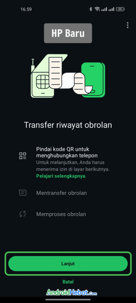 cara transfer obrolan wa dari hp lama ke hp baru 3